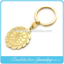 gold plated fashion top quality custom rubber keychains with father Jesus pendant online